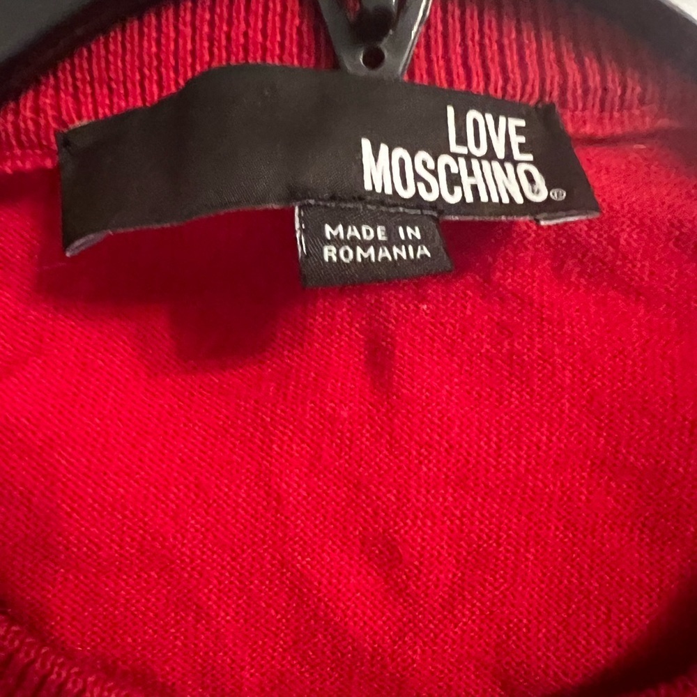 Love Moschino Bold Red Crewneck Sweater valentines - Picture 2 of 5